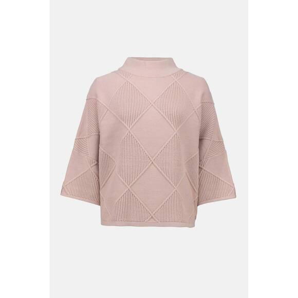 NEW JOSEPH RIBKOFF textured sweater knit mock neck pullover in rose